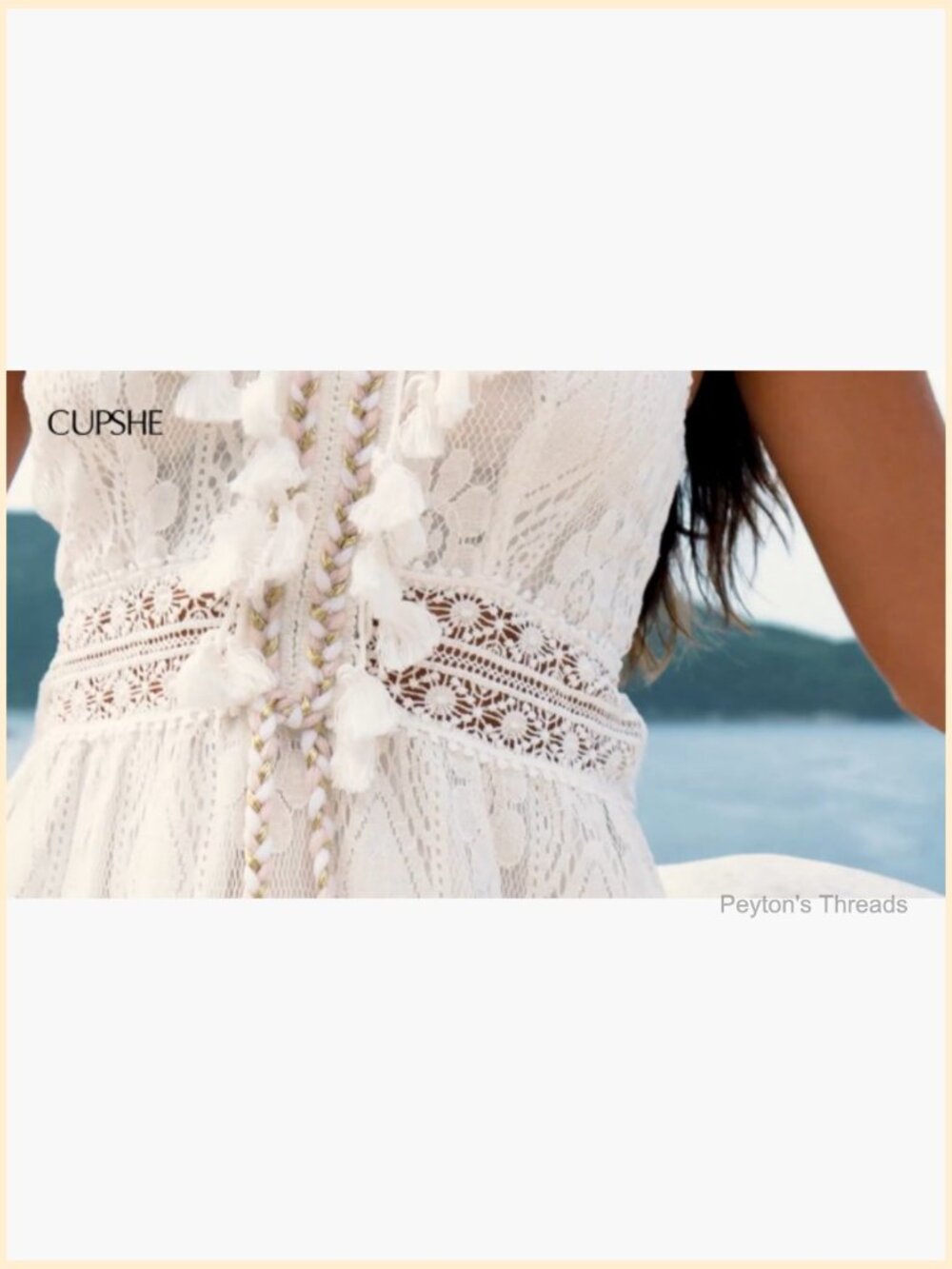 Sleeveless Lace V-Neck Maxi Sundress with Tassel - Picture 7 of 7